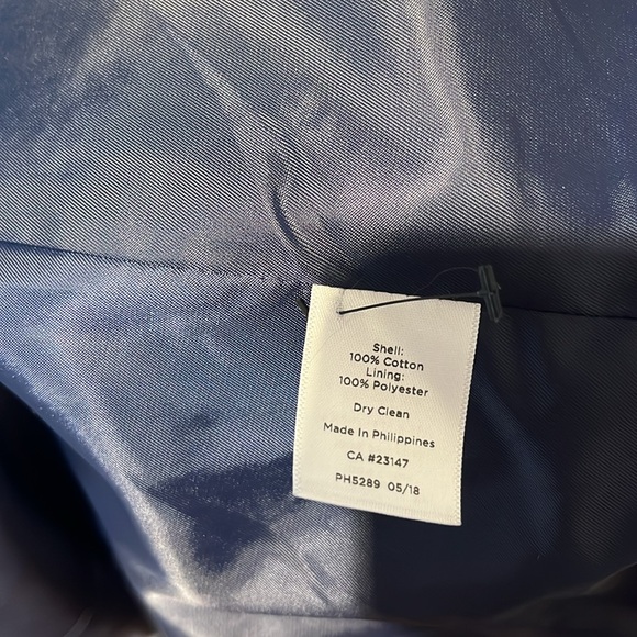 Talbots Navy Blue Blazer with White Stitching - Picture 5 of 5